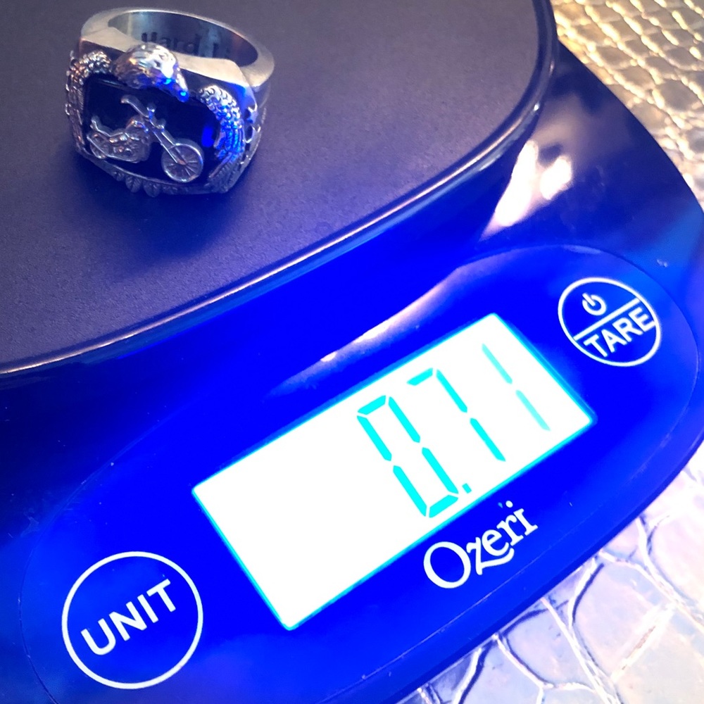 🏍 Silver & Onyx Motorcycle Ring - Picture 12 of 13